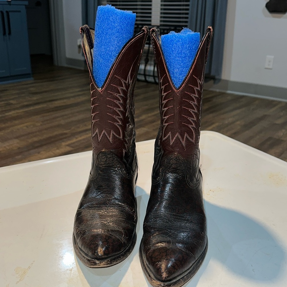 Nacona cowboy boots. Inside fabric is worn.